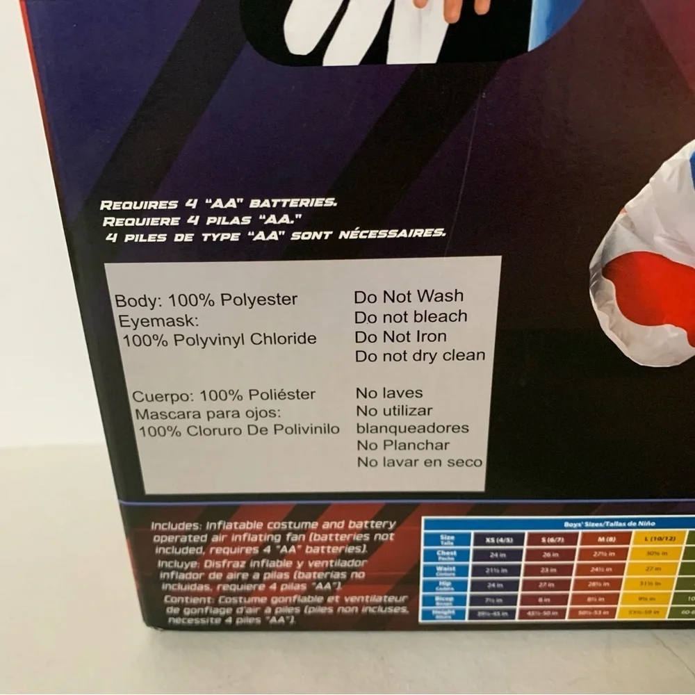 NIB. SONIC The Hedgehog Inflatable Kids Costume
